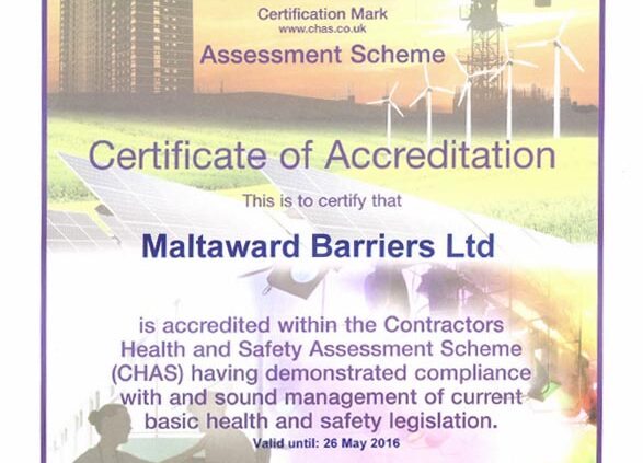 CHAS 2015 certificate